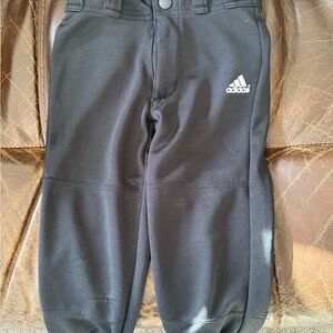 Adidas Kids XXS Black baseball pants with belt loops